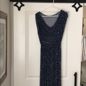 Blue & white maxi dress